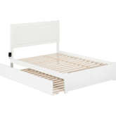 Canyon Full Platform Bed with Twin Trundle in White Finish Wood