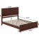 Berkshire Queen Low Profile Platform Bed with USB & Matching Footboard in Walnut Finish