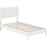 Berkshire Twin Low Profile Platform Bed with USB in White Finish Wood