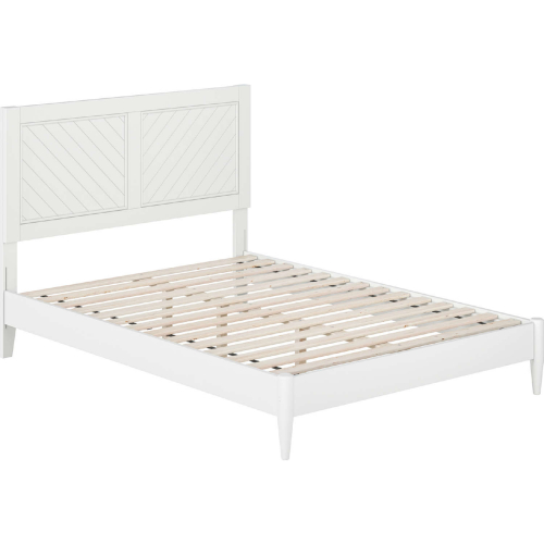 Berkshire Full Low Profile Platform Bed with USB in White Finish Wood