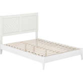 Berkshire Full Low Profile Platform Bed with USB in White Finish Wood