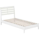 Savannah Twin XL Low Profile Platform Bed in White Finish Wood