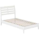 Savannah Twin Low Profile Platform Bed in White Finish Wood