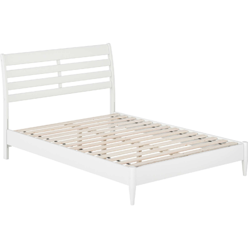 Savannah Full Low Profile Platform Bed in White Finish Wood