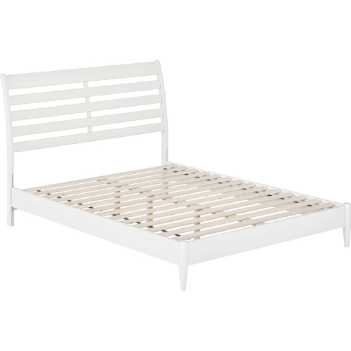 Savannah Queen Low Profile Platform Bed in White Finish Wood