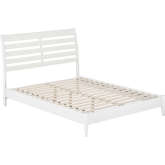Savannah Queen Low Profile Platform Bed in White Finish Wood