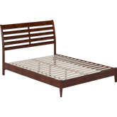Savannah Queen Low Profile Platform Bed in Walnut Finish Wood