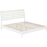 Savannah King Low Profile Platform Bed in White Finish Wood