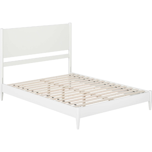 Pasadena Queen Low Profile Platform Bed in White Finish Wood