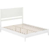 Pasadena Queen Low Profile Platform Bed in White Finish Wood