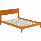 Orlando Full Low Profile Platform Bed in Light Toffee Solid Wood