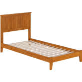 Nantucket Twin XL Low Profile Platform Bed in Light Toffee Solid Wood