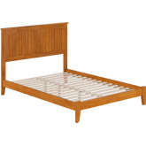 Nantucket Full Low Profile Platform Bed in Light Toffee Solid Wood