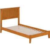 Madison Twin Low Profile Platform Bed in Light Toffee Solid Wood