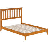 Mission Full Low Profile Platform Bed in Light Toffee Solid Wood