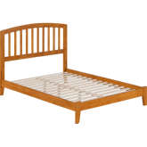 Richmond Full Low Profile Platform Bed in Light Toffee Solid Wood