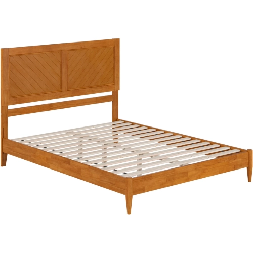 Berkshire Queen Low Profile Platform Bed in Light Toffee Wood