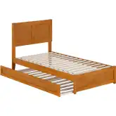 Clayton Twin Platform Bed & Twin Trundle in Light Toffee Wood