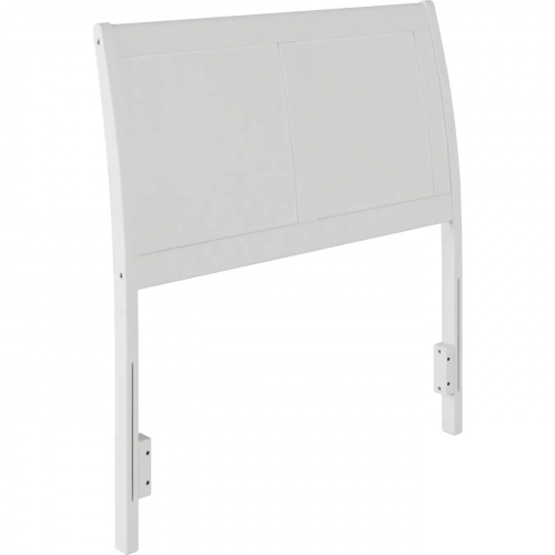 Portland Twin Sleigh Panel Headboard in White Wood