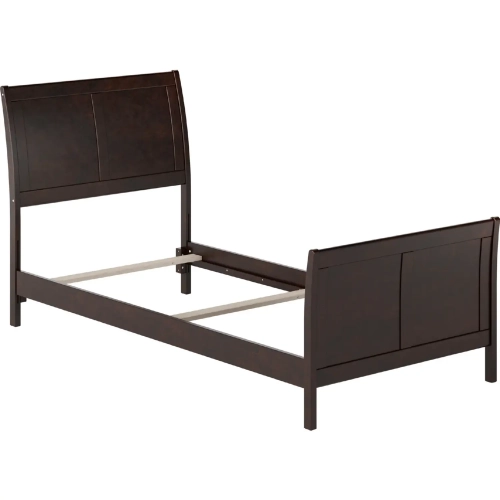 Portland Twin XL Foundation Bed w/ Footboard in Espresso Wood