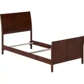 Portland Twin XL Foundation Bed w/ Footboard in Walnut Wood