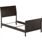 Portland Twin Foundation Bed w/ Footboard in Espresso Wood
