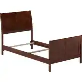 Portland Twin Foundation Bed w/ Footboard in Walnut Wood