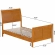 Valencia Twin Low Profile Sleigh Platform Bed w/ Footboard in Light Toffee Wood