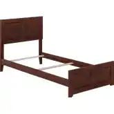 Canyon Twin XL Foundation Bed Frame w/ Footboard in Walnut Wood