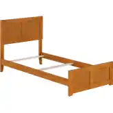 Canyon Twin XL Foundation Bed Frame w/ Footboard in Light Toffee Wood