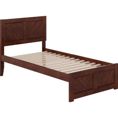 Canyon Twin Platform Bed w/ Footboard in Walnut Wood
