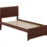 Canyon Twin Platform Bed w/ Footboard in Walnut Wood