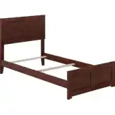 Canyon Twin Foundation Bed Frame w/ Footboard in Walnut Wood