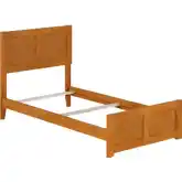 Canyon Twin Foundation Bed Frame w/ Footboard in Light Toffee Wood
