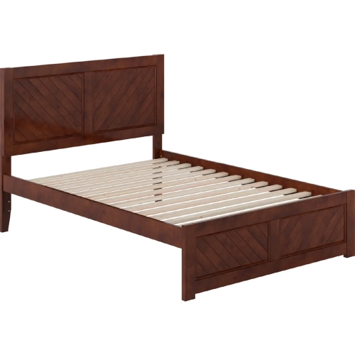 Canyon Full Platform Bed w/ Footboard in Walnut Wood