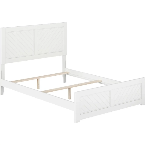 Canyon Full Foundation Bed Frame w/ Footboard in White Wood