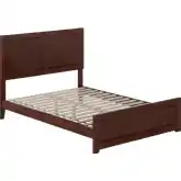 Berkshire Full Low Profile Platform Bed w/ Footboard in Walnut Wood