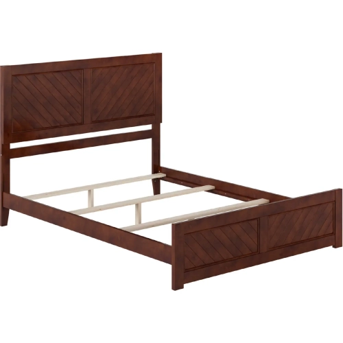 Canyon Queen Foundation Bed Frame w/ Footboard in Walnut  Wood