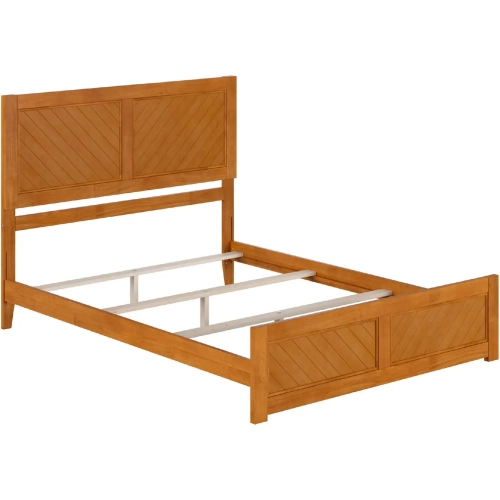 Canyon Queen Foundation Bed Frame w/ Footboard in Light Toffee Wood