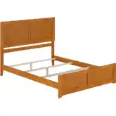 Canyon Queen Foundation Bed Frame w/ Footboard in Light Toffee Wood