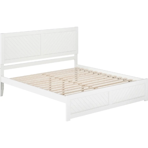 Canyon King Platform Bed w/ Footboard in White Wood