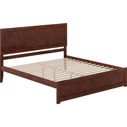 Canyon King Platform Bed w/ Footboard in Walnut Wood