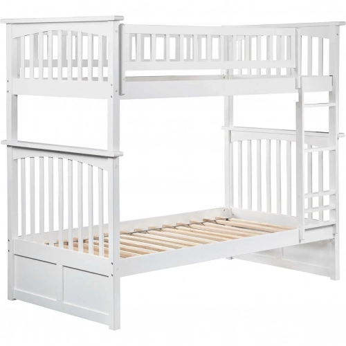 Columbia Twin over Twin Bunk Bed in White