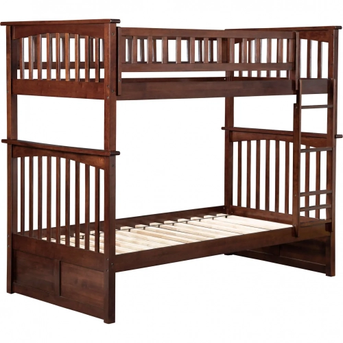 Columbia Twin over Twin Bunk Bed in Antique Walnut