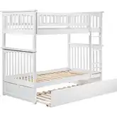 Columbia Twin over Twin Bunk Bed with Urban Trundle Bed in White