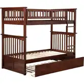 Columbia Twin over Twin Bunk Bed with Urban Trundle Bed in Walnut