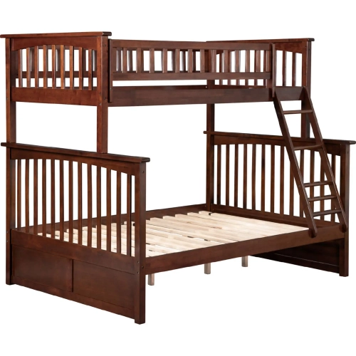 Columbia Twin over Full Bunk Bed in Antique Walnut
