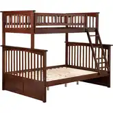 Columbia Twin over Full Bunk Bed in Antique Walnut