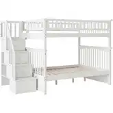 Columbia Staircase Full over Full Bunk Bed in White