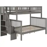 Woodland Staircase Twin over Full Bunk Bed in Grey